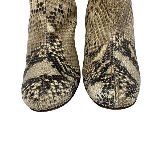 Free People Cecile Snake Print Zip Ankle Boots Gray Cream Leather 35.5 US 5.5 - Picture 3 of 10